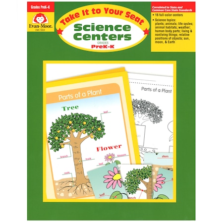Evan-Moor Educational Publishers Take It To Your Seat - Science Centers, Teacher Resource, Grades PK-K 5004